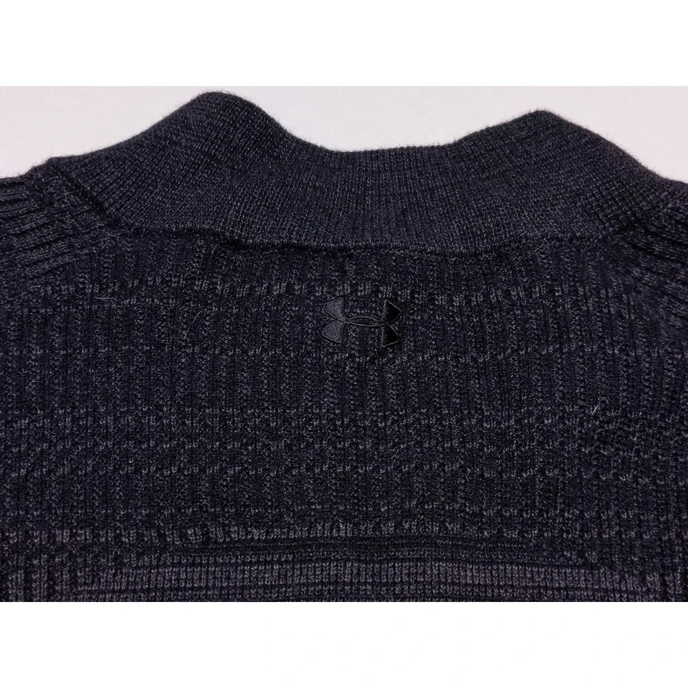 UNDER ARMOUR Threadborne Zip‎ Sweater 1326452 Wool Blend Charcoal Black XXL 2XL